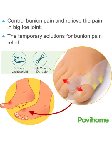 Almohadillas para Juanetes Povihome - 8 Paquetes de Gel