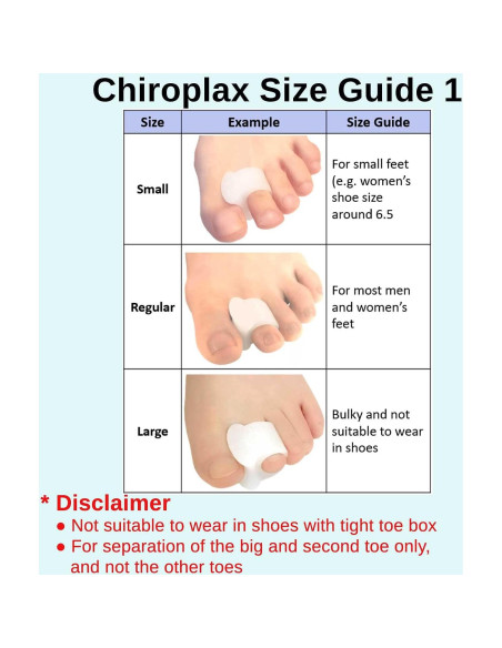 Separadores de Dedos Chiroplax Gel Alivio Juanetes 6 Pzas