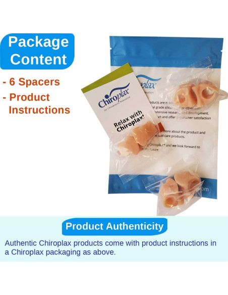 Separadores de Dedos Chiroplax Gel Alivio Juanetes 6 Pzas