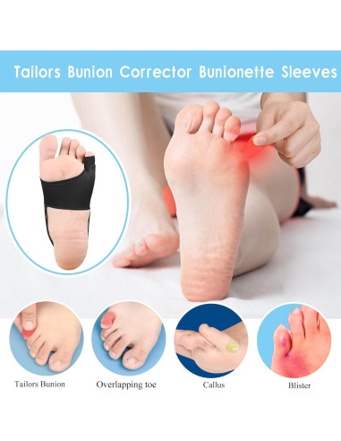 Corrector de Bunionete DYKOOK XL Negro con Almohadillas de Gel