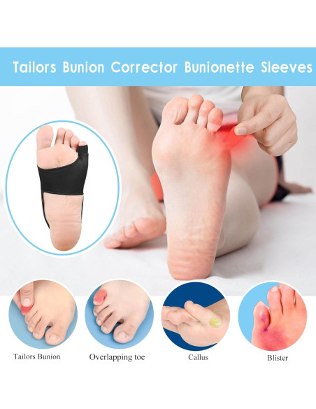 Corrector de Bunionete DYKOOK XL Negro con Almohadillas de Gel