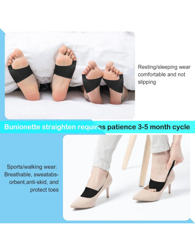 Corrector de Bunionete DYKOOK XL Negro con Almohadillas de Gel