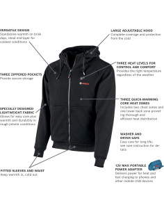 Sudadera Calentada Bosch GHH12V-20 12V Max Talla XX-Large 2