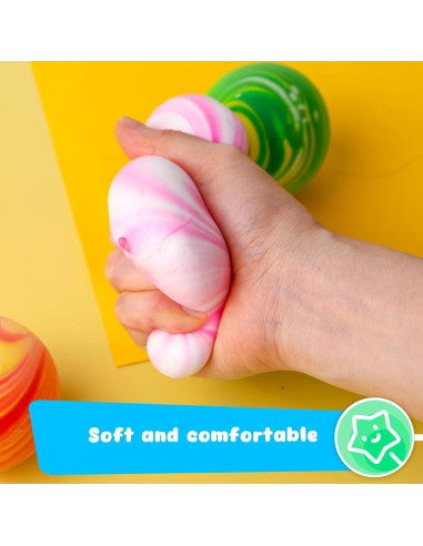 Pelota Antiestrés Elástica LovesTown, 3 Piezas Colores Asortidos