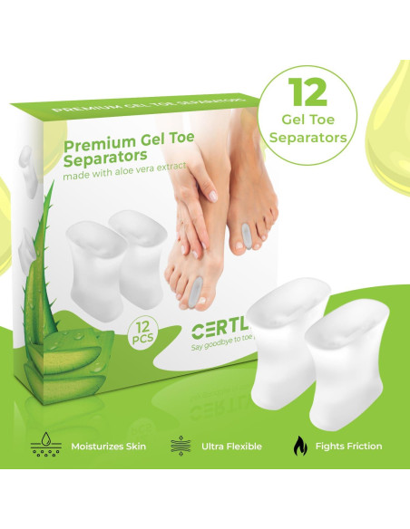 Separadores de Dedos de Gel Certly - Paquete de 12 Transparentes