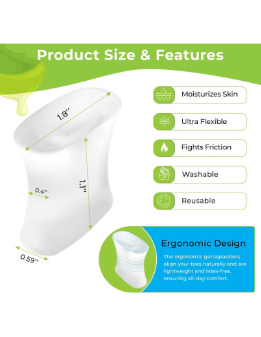 Separadores de Dedos de Gel Certly - Paquete de 12 Transparentes