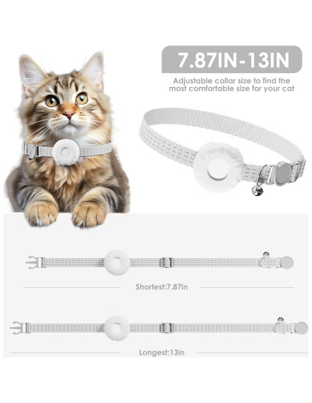 Rastreador GPS para Gatos HONGTOP Blanco, Sin Cuota Mensual