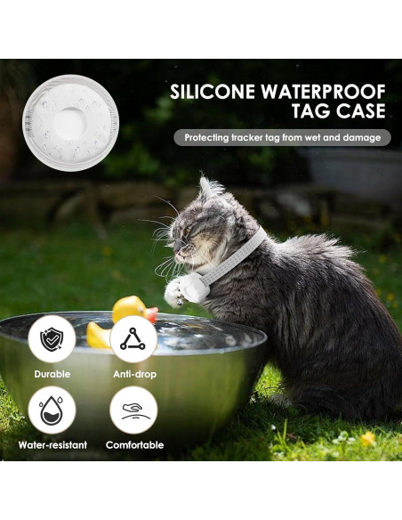 Rastreador GPS para Gatos HONGTOP Blanco, Sin Cuota Mensual