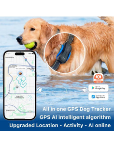 Rastreador GPS para Perros DBDD, Salud AI, Impermeable 2