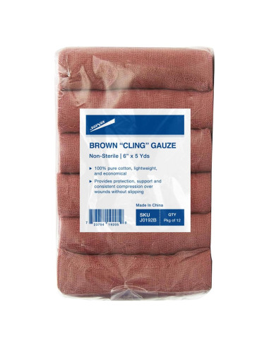 Gasa JorVet Brown Cling 100% Algodón 15,24 cm x 4,57 m