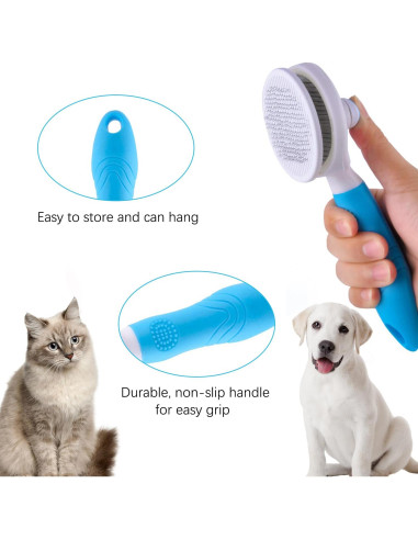 Cepillo Autolimpiante para Mascotas itPlus Azul 21.6x16.5cm