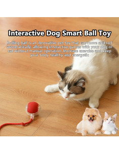 Bola Juguete Interactiva Rollie Pet Verde y Rojo 5,8x10,2 cm 2