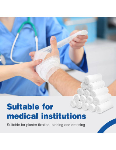 AZEN Paquete de 30 Rollos de Gasa 10,16 cm x 3,75 m