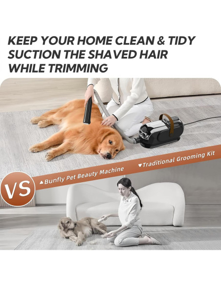 Kit de Aseo para Perros Bunfly CWMF-B con Aspiradora 13000kpa