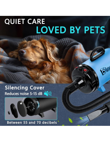 Secador de Pelo Profesional para Perros Blanlody 3800W Azul