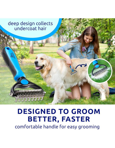 Cepillo Deshedding Pat Your Pet Doble Cara para Mascotas