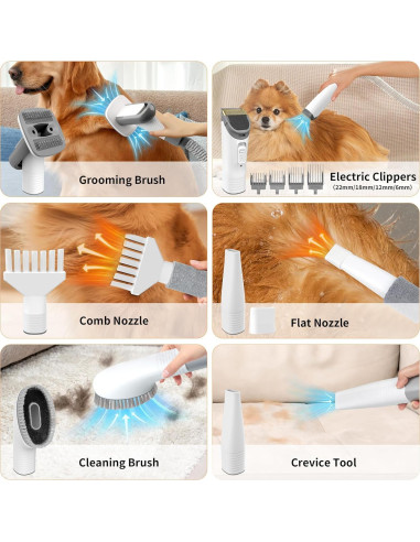 Aspiradora y Secador de Perros Toogoer 6 en 1 16000Pa