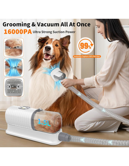Aspiradora y Secador de Perros Toogoer 6 en 1 16000Pa