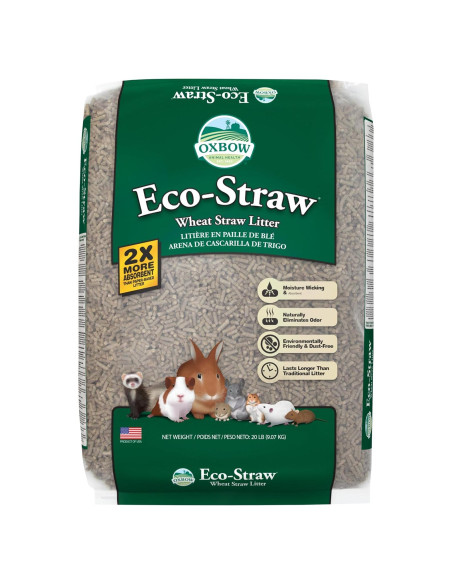 Lecho Natural Oxbow Eco Straw 9,07 kg para Pequeños Animales
