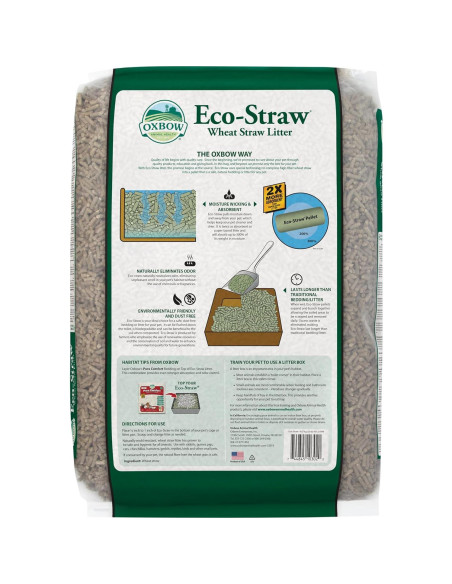 Lecho Natural Oxbow Eco Straw 9,07 kg para Pequeños Animales