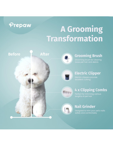 Kit de Aseo para Mascotas PrePaw 7 en 1 con Aspiradora 11000Pa