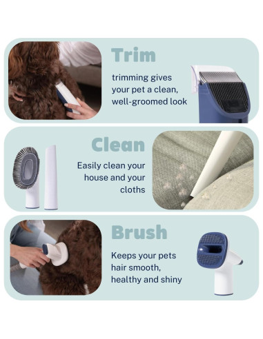 Kit de Aseo para Mascotas PrePaw 7 en 1 con Aspiradora 11000Pa