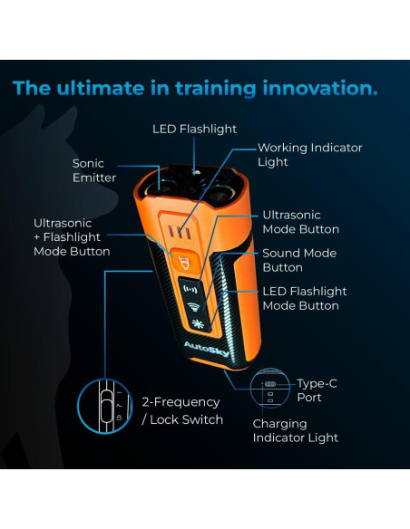 Dispositivo Anti Ladridos Ultrasonido AutoSky - Entrenador Portátil