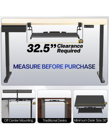 Bandeja de Teclado Ajustable VIVO MOUNT-KB05HB Negra 70x28 cm