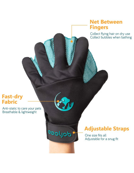 Guantes de Cuidado para Mascotas COOLJOB Grande Azul