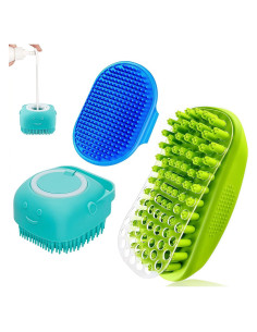 Juego de 3 cepillos de baño para perros UGNEL - Masaje y acicalamiento
