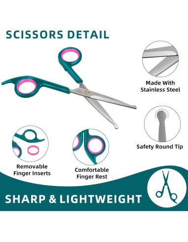 Kit de Tijeras Acicalamiento Mascotas PINKIELINK 3 Piezas