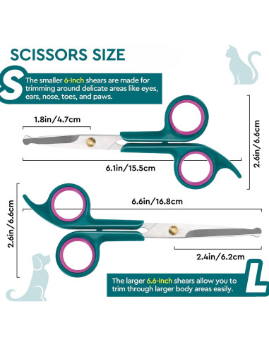 Kit de Tijeras Acicalamiento Mascotas PINKIELINK 3 Piezas