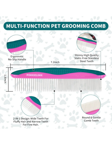 Kit de Tijeras Acicalamiento Mascotas PINKIELINK 3 Piezas