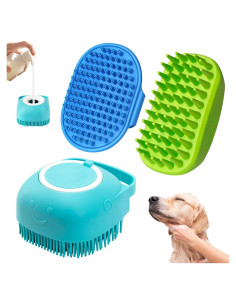 Juego de 3 cepillos de baño para perros KYHSC - Antideslizante
