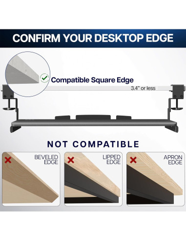 Bandeja de Teclado Ajustable VIVO MOUNT-KB05HB Negra 70x28 cm