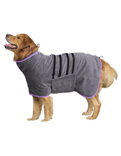 Abrigo Secador para Perros HhiMyOct Microfibra Gris Mediano