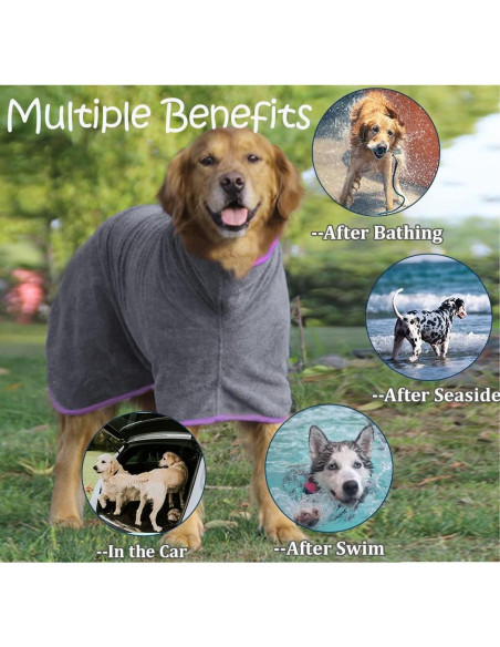 Abrigo Secador para Perros HhiMyOct Microfibra Gris Mediano