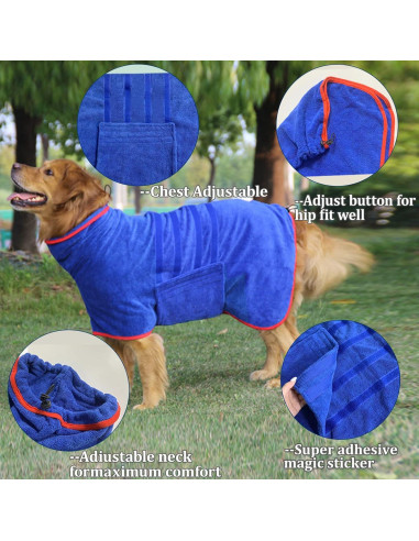 Abrigo Secador para Perros HhiMyOct Microfibra Gris Mediano