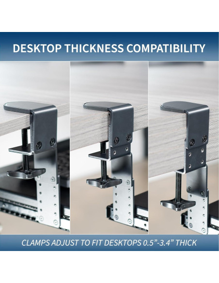 Bandeja de Teclado Ajustable VIVO MOUNT-KB05HB Negra 70x28 cm