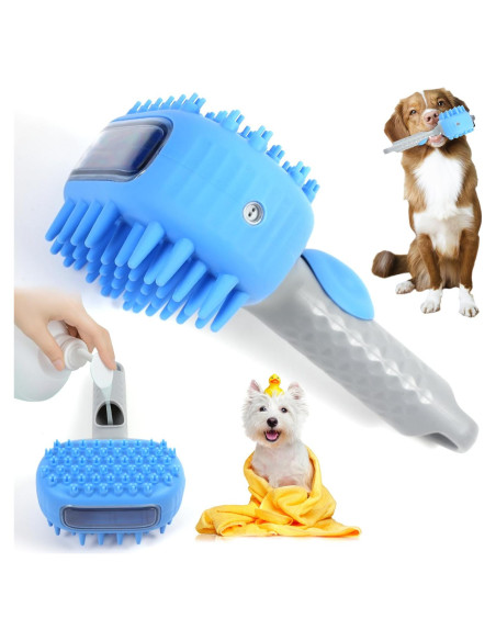 Cepillo de baño 2 en 1 Beelike para perros y gatos azul