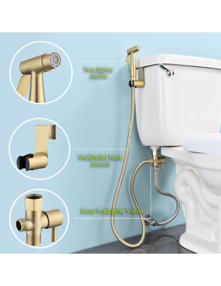 Rociador de Bidet Senhozi Acero Inoxidable Dorado 119 cm Rociador de Bidet Senhozi Acero Inoxidable Dorado 119 cm