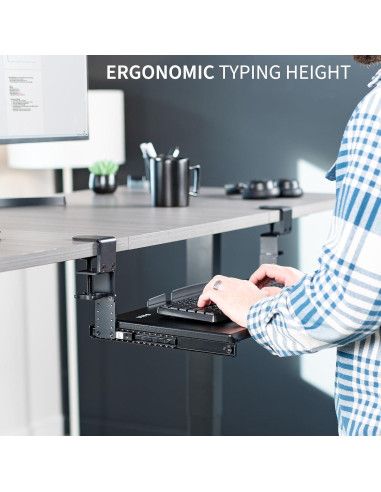 Bandeja de Teclado Ajustable VIVO MOUNT-KB05HB Negra 70x28 cm