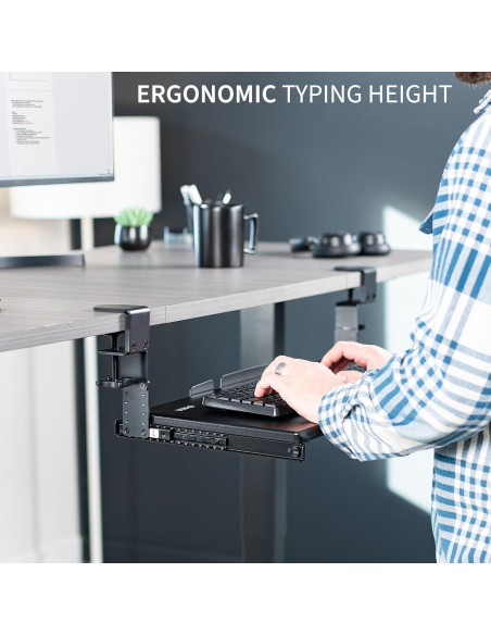 Bandeja de Teclado Ajustable VIVO MOUNT-KB05HB Negra 70x28 cm