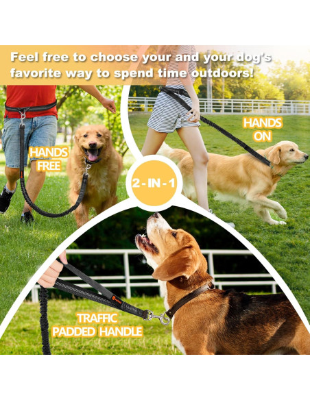 Correa para Perros Manos Libres Laqibak Ajustable 1.28-2.03m
