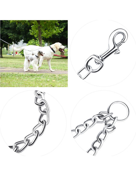 Correa Doble para Perros Pettom 3.5mm 60cm Metal Giratorio