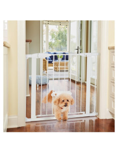 Puerta para Mascotas North States 30" Alta Ajustable Blanca