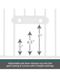Puerta para Mascotas North States 30" Alta Ajustable Blanca 2