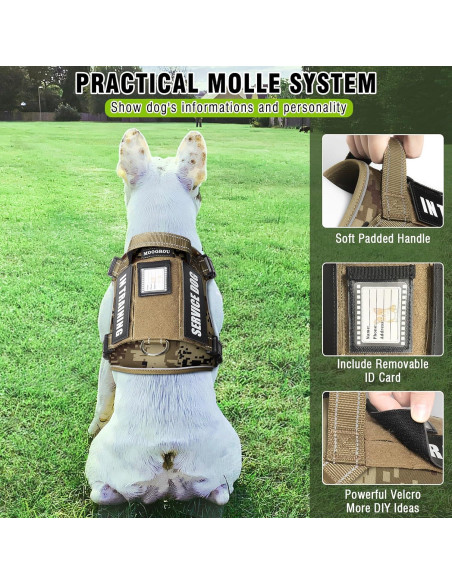 Arnés Táctico para Perros Medianos MOOGROU Camo Desierto