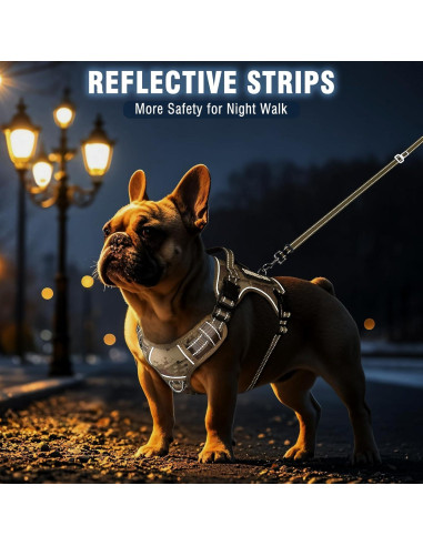 Arnés Táctico para Perros Medianos MOOGROU Camo Desierto