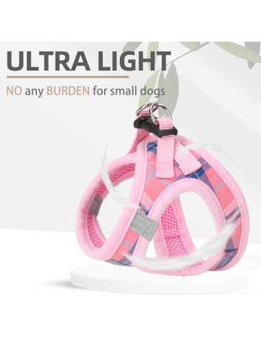 Arnés Ajustable PUPTECK para Perros Pequeños y Medianos Rosa S